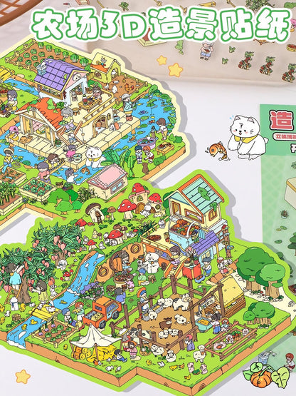 YiLan DIY 3D Scene Stickers 11.0 Extra Large cute farm ranch #242