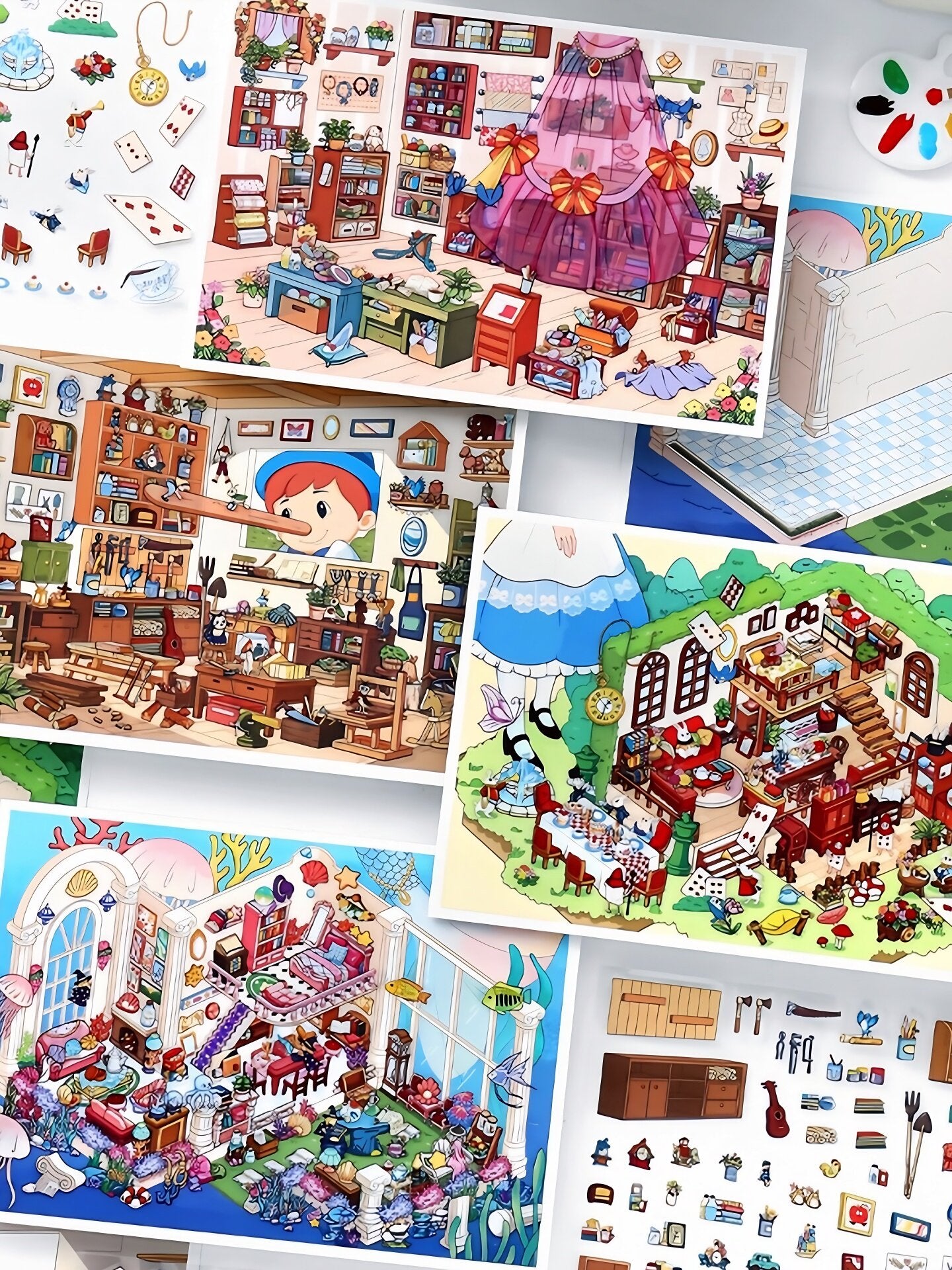 Infeelme's 16th play of DIY 3D Scene Stickers  in open today, My Cabin Landscape Stickers Cute DIY Handmade Miniature Scene Stickers#118