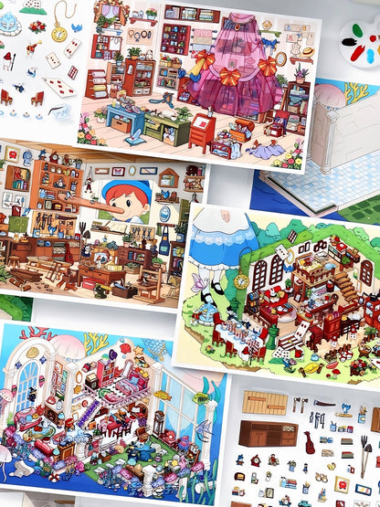Infeelme's 16th play of DIY 3D Scene Stickers  in open today, My Cabin Landscape Stickers Cute DIY Handmade Miniature Scene Stickers#118