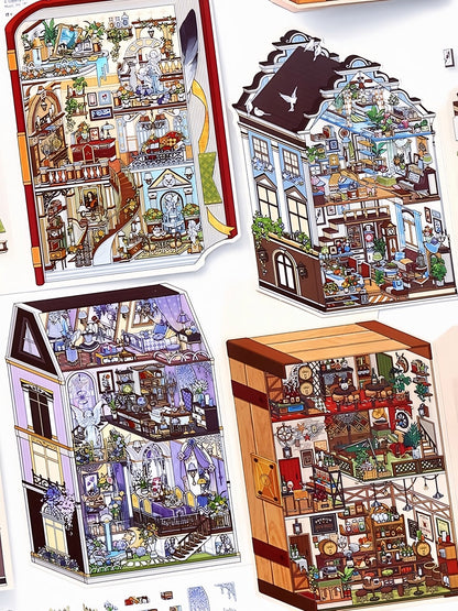 Infeelme's 19th play of DIY 3D Scene Stickers in open today, My Cabin Scene Miniature Landscaping Sticker Large#153