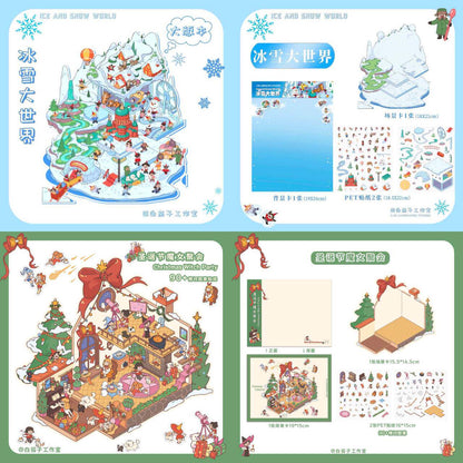 White Eggplant [Ice and Snow World + Christmas Witch Party] Original DIY 3D Scene Stickers #192