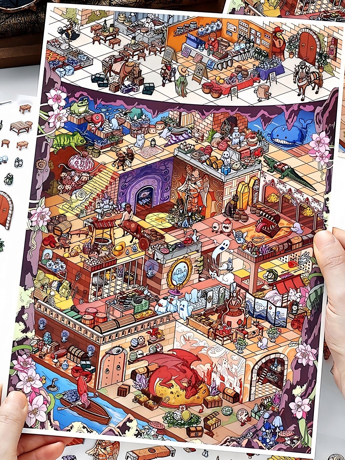Infeelme's 37th play of DIY 3D Scene Stickers in open today, My Cabin Scene Miniature Landscaping Sticker Large#142