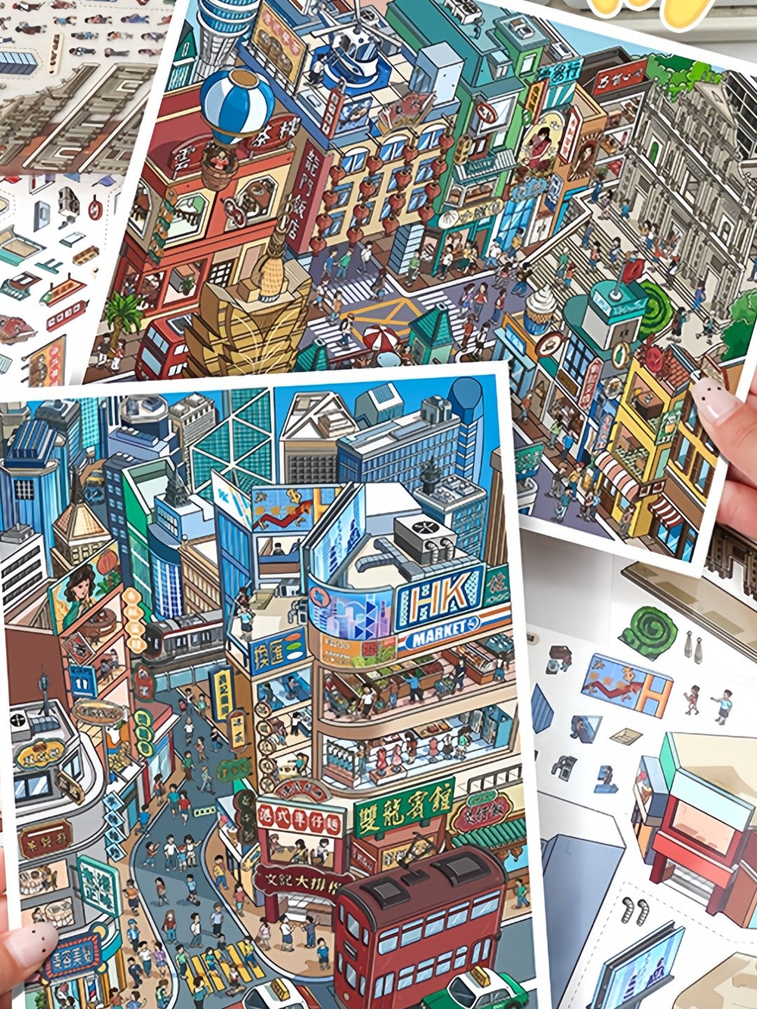 YiLan DIY 3D Scene Stickers 139.0 Macau Hong Kong Street View #254