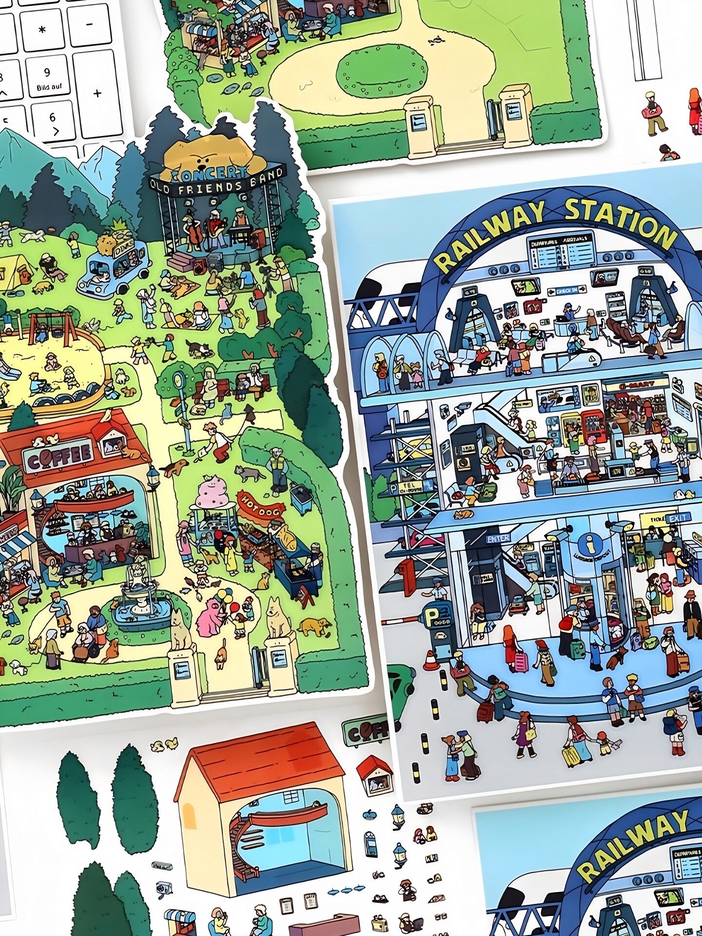 Infeelme's 30th play of DIY 3D Scene Stickers in open today, my cabin scene. Miniature landscaping sticker large.#122