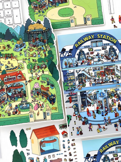 Infeelme's 30th play of DIY 3D Scene Stickers in open today, my cabin scene. Miniature landscaping sticker large.#122