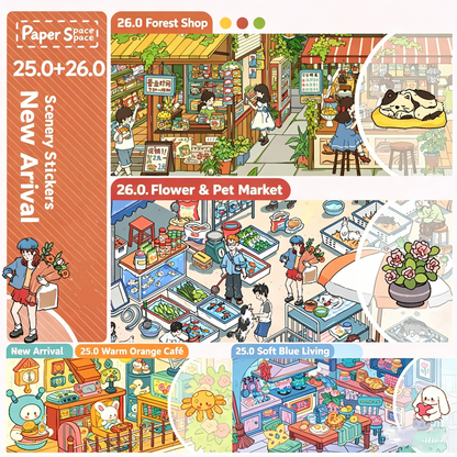 Paper space 25.0-26.0 Special Oil DIY 3D Scene Stickers Extra Large Edition #185