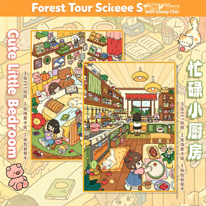 Senyou DIY 3D Scenes Stickers Large Version 20.0 Bedroom & Kitchen Series Cute DIY Scene Stickers #303