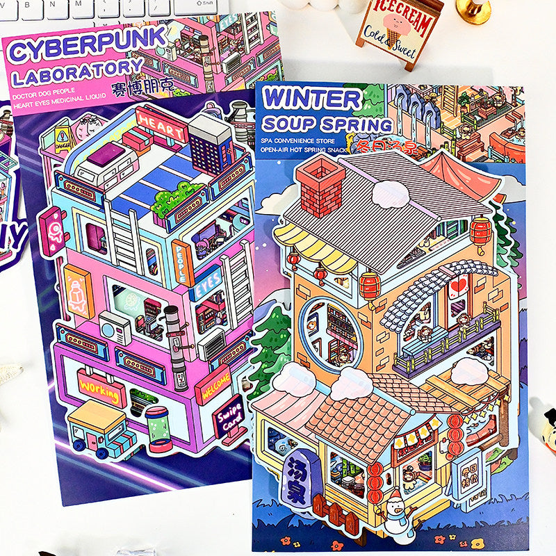 Senyou DIY 3D Scenes Stickers Large Version 4.0 cute DIY miniature scene #294