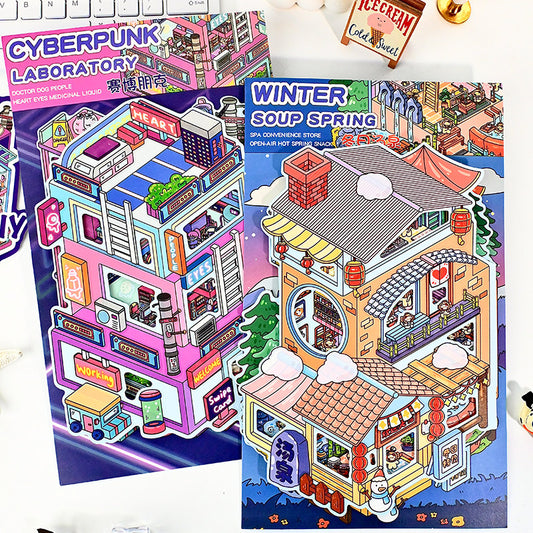 Senyou DIY 3D Scenes Stickers Large Version 4.0 cute DIY miniature scene #294