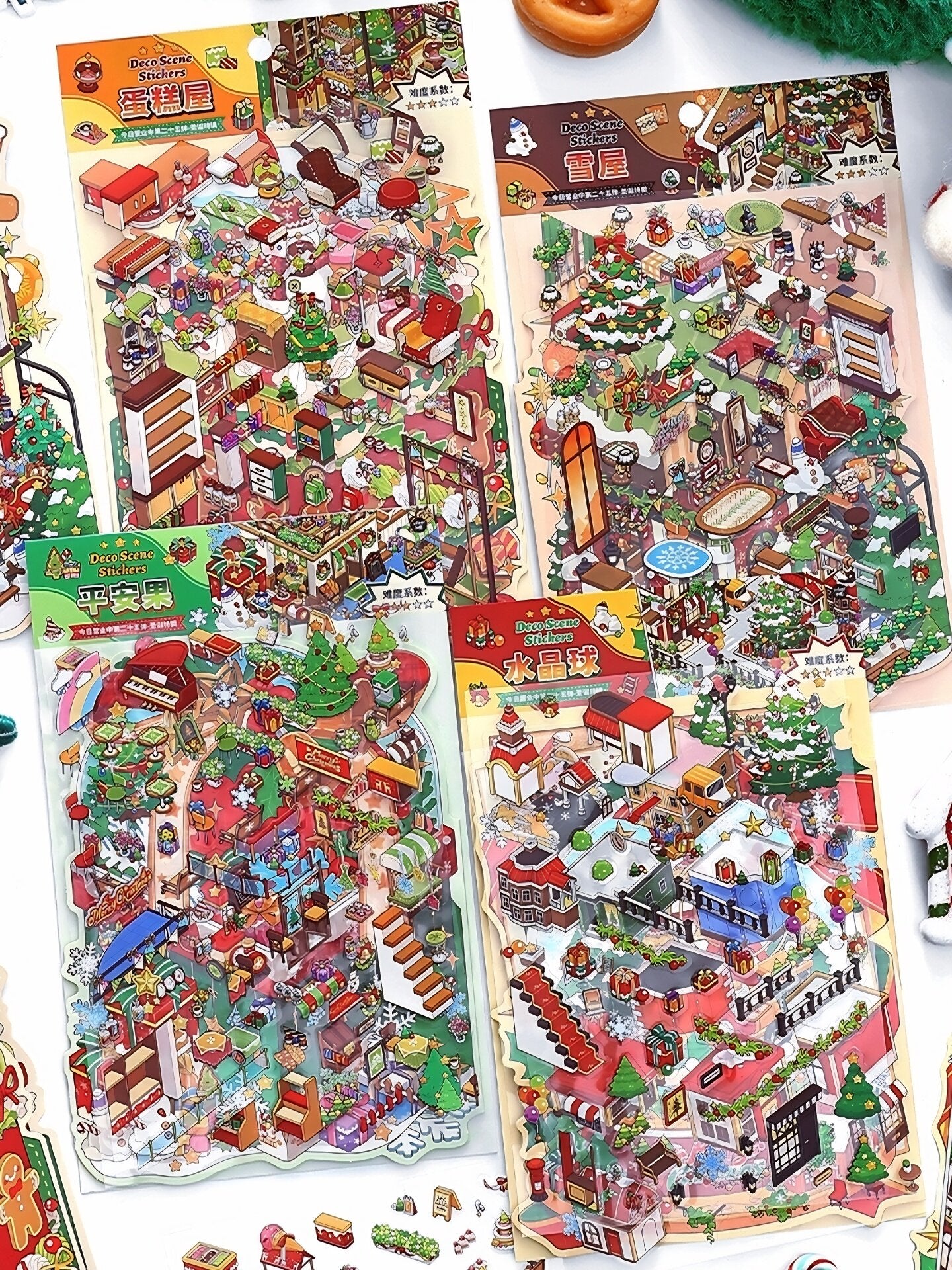 Infeelme's 25th play of DIY 3D Scene Stickers in open today, Christmas miniature scene stickers High difficulty#146