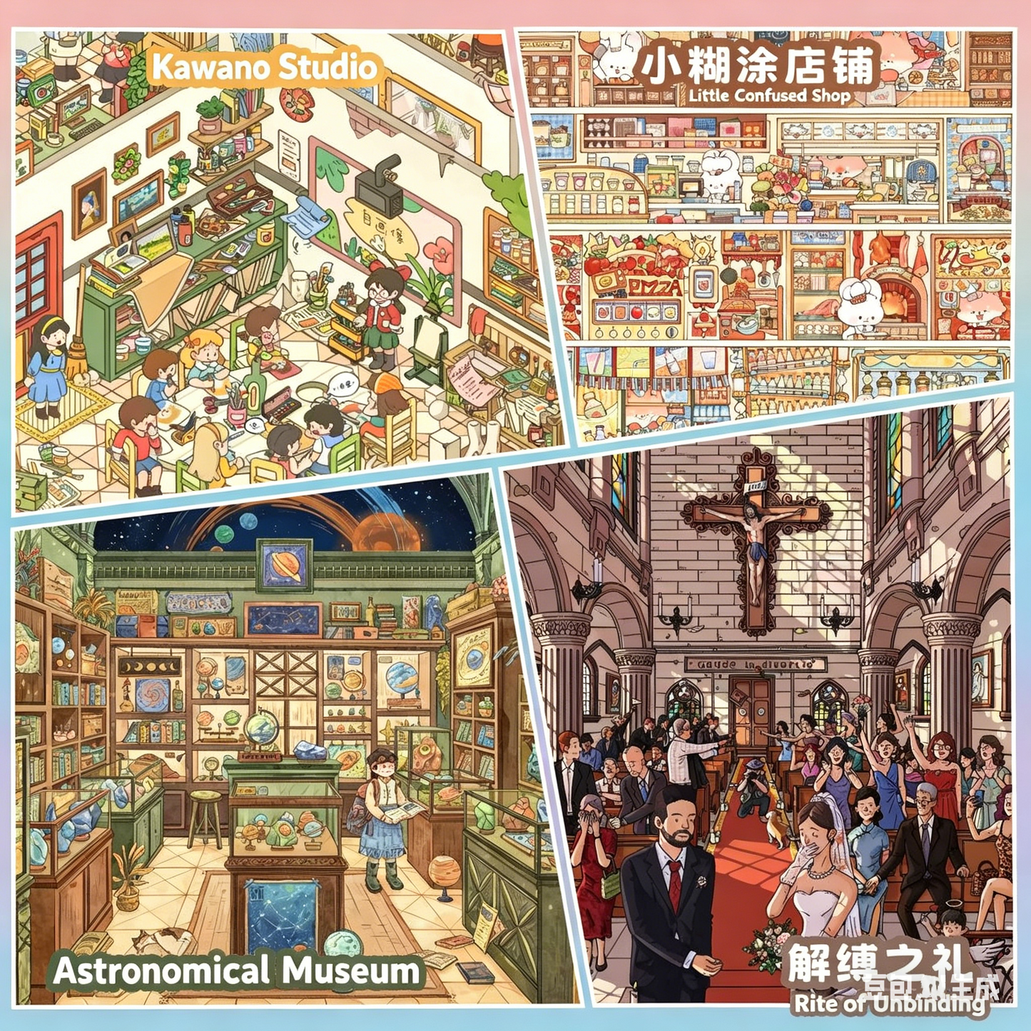 Kawano DIY 3D Scene Stickers 3.0 Series [Kawano Studio] Large Difficult Miniature Scene 3D Stereoscopic Cabin Sticker #216