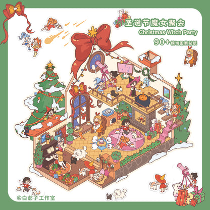 White Eggplant [Ice and Snow World + Christmas Witch Party] Original DIY 3D Scene Stickers #192