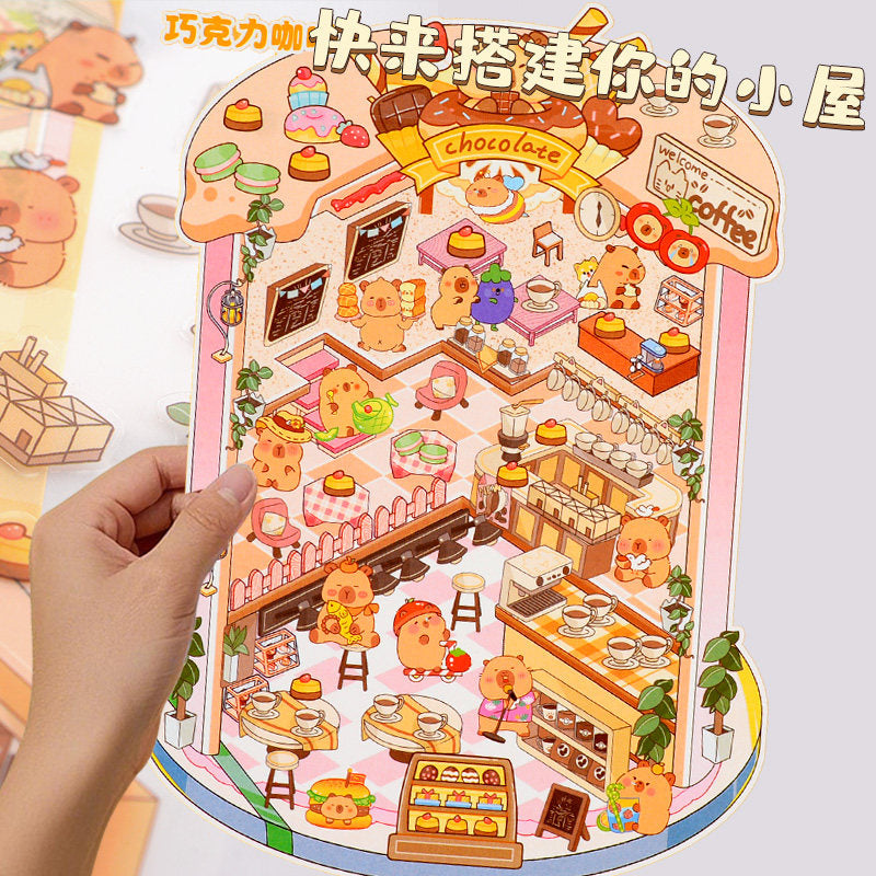 Capybara DIY 3D Scene Stickers Free Crop DIY Handmade #257