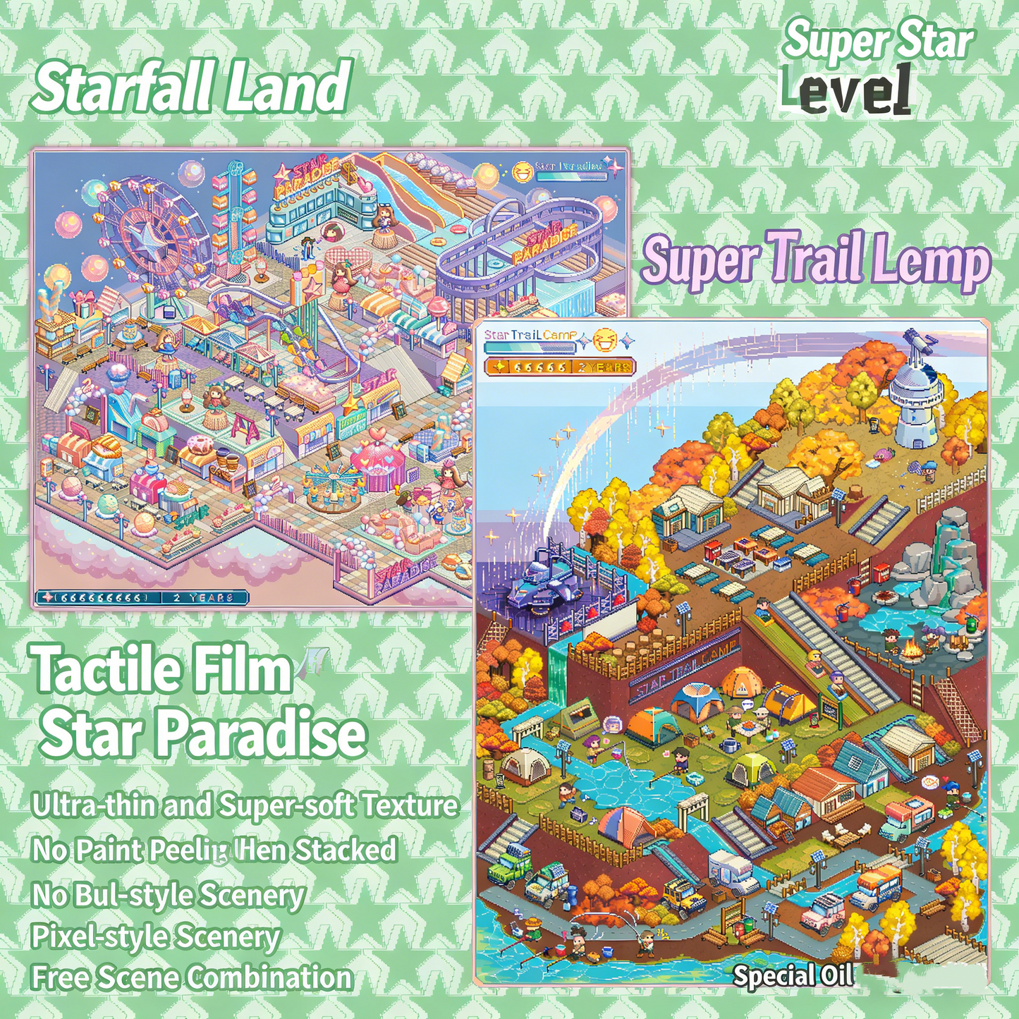 The Land of Falling Stars 9.0 pixel DIY 3D Scene Stickers decompression DIY miniature space#170