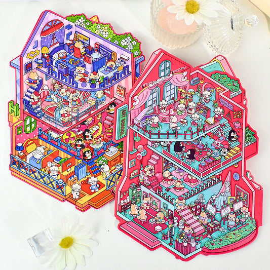 Senyou DIY 3D Scenes Stickers Large version 6.0 clamshell landscaping sticker cute #279