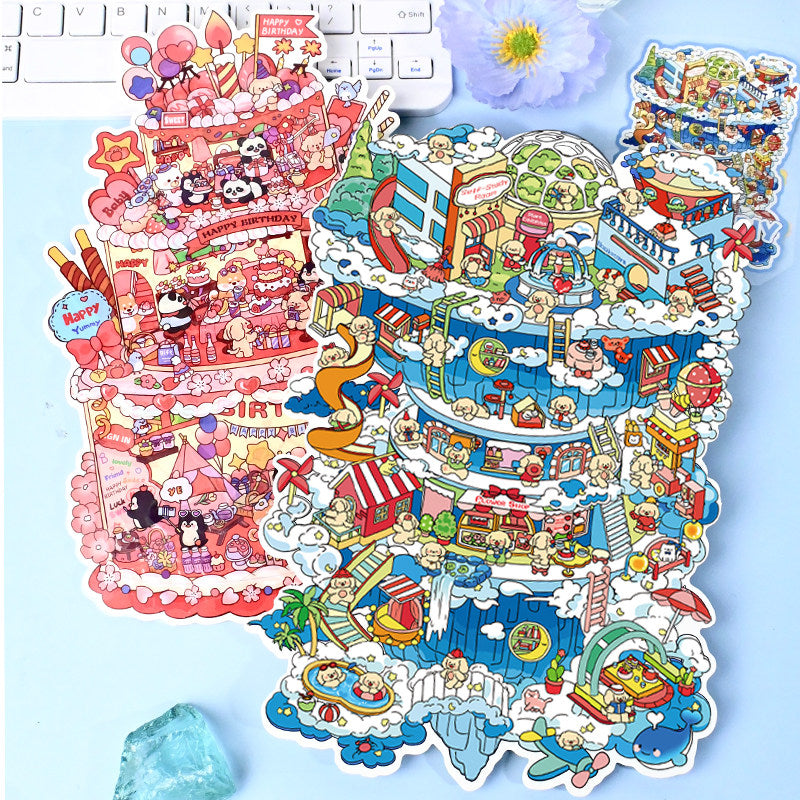 Senyou DIY 3D Scenes Stickers Extra Large version 3.0 Miniature Scene Sticker #299