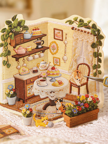 Embroidery Texture DIY 3D Scene Stickers #190