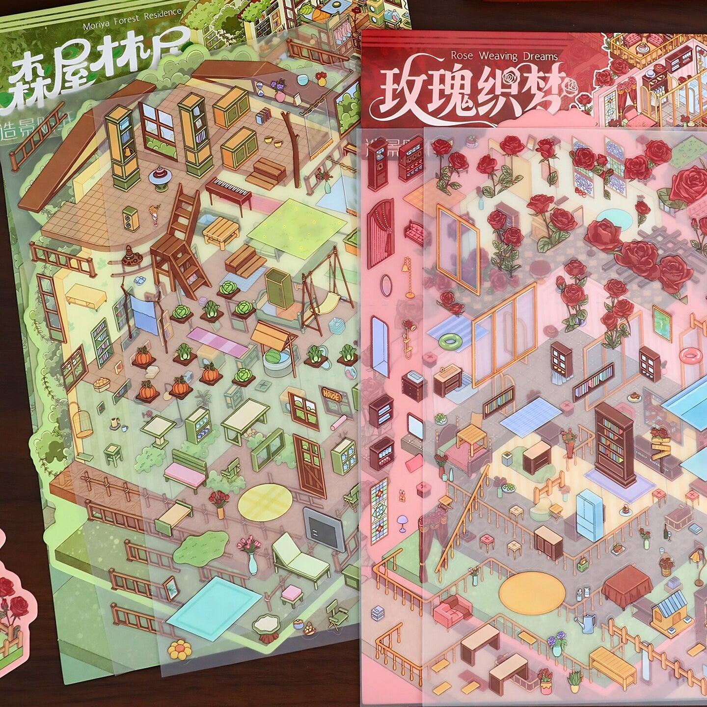 YiLan DIY 3D Scene Stickers 94.0 Queen Villa Forest Cabin Miniature Scene #256