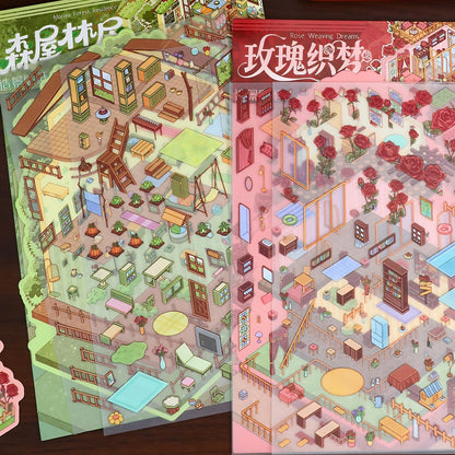 YiLan DIY 3D Scene Stickers 94.0 Queen Villa Forest Cabin Miniature Scene #256