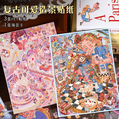 YiLan DIY 3D Scene Stickers 44.0 Large Size – Cat Paradise & Alice’s Dream #319