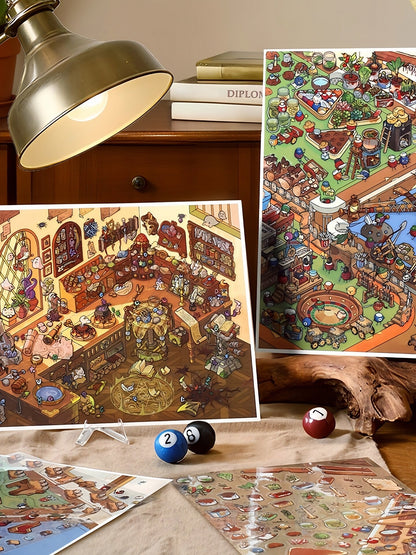 Infeelme's twelfth play of DIY 3D Scene Stickers in open today, my cabin large miniature scene decompression sticker#126