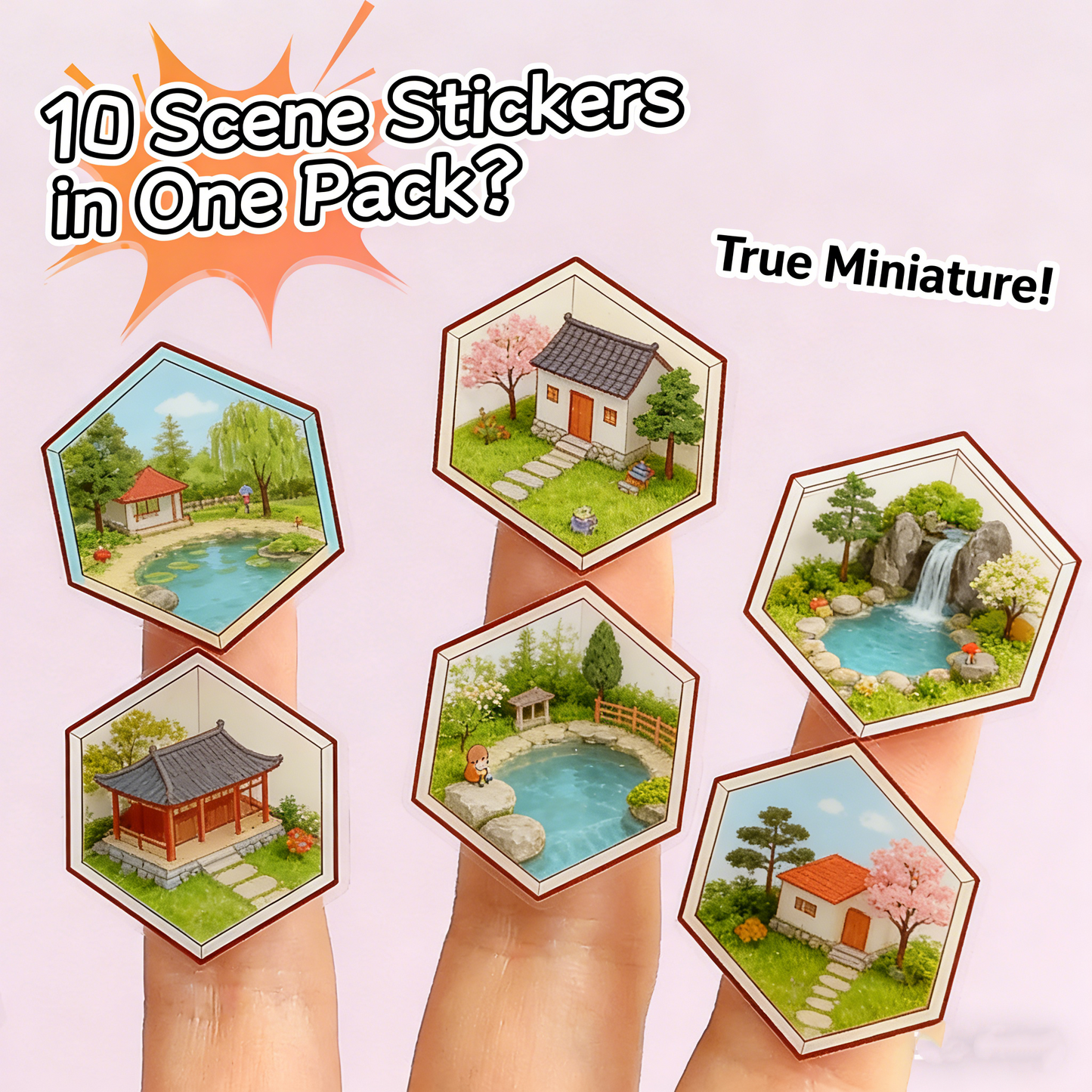 TELADO DIY 3D Scene Stickers collection book 2.0 landscaping sticker scene sticker hand account sticker 3D miniature cabin girl children's educational toy DIY hand account sticker decorative creative sticker#100