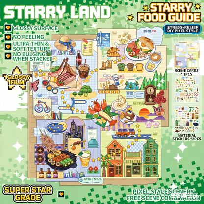 The Land of Falling Stars 5.0 pixel DIY 3D Scene Stickers decompression DIY miniature space#168