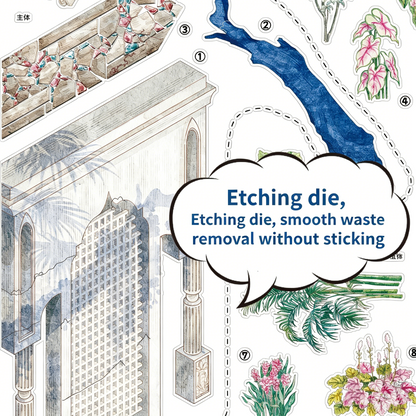 Senyou DIY 3D Scenes Stickers Large version 39.0 Wisteria Courtyard Orchid Creek #289