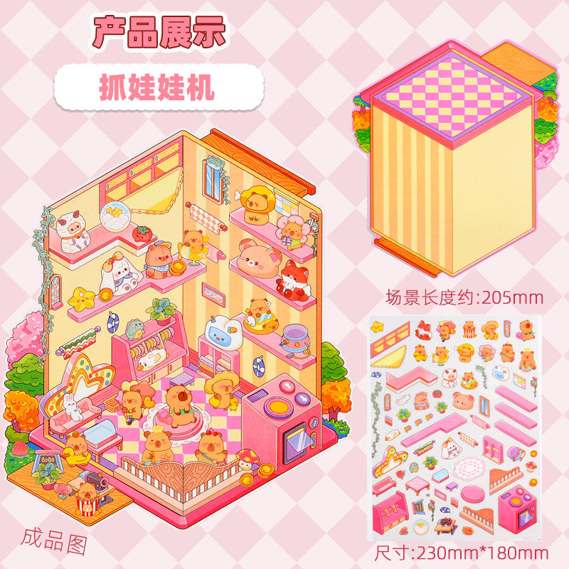 Capybara DIY 3D Scene Stickers Free Crop DIY Handmade #257