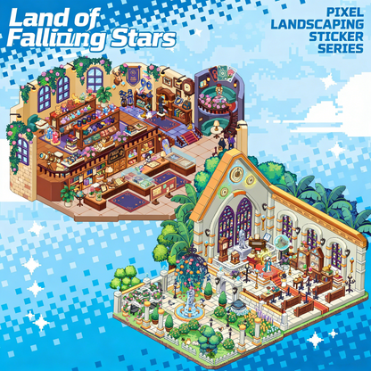 The Land of Falling Stars 6.0 pixel DIY 3D Scene Stickers decompression DIY miniature space#172