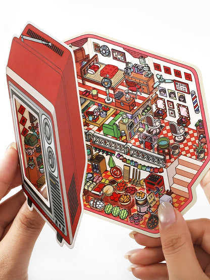 Infeelme's 19th play of DIY 3D Scene Stickers in open today, landscaping sticker cute DIY handmade miniature scene#137