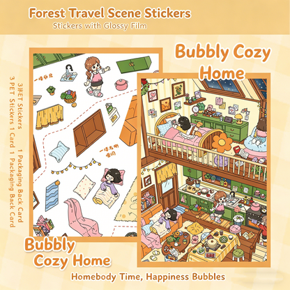 Senyou DIY 3D Scenes Stickers Large Version 30.0 Cute & Warm Loft Apartment Scene Stickers #302