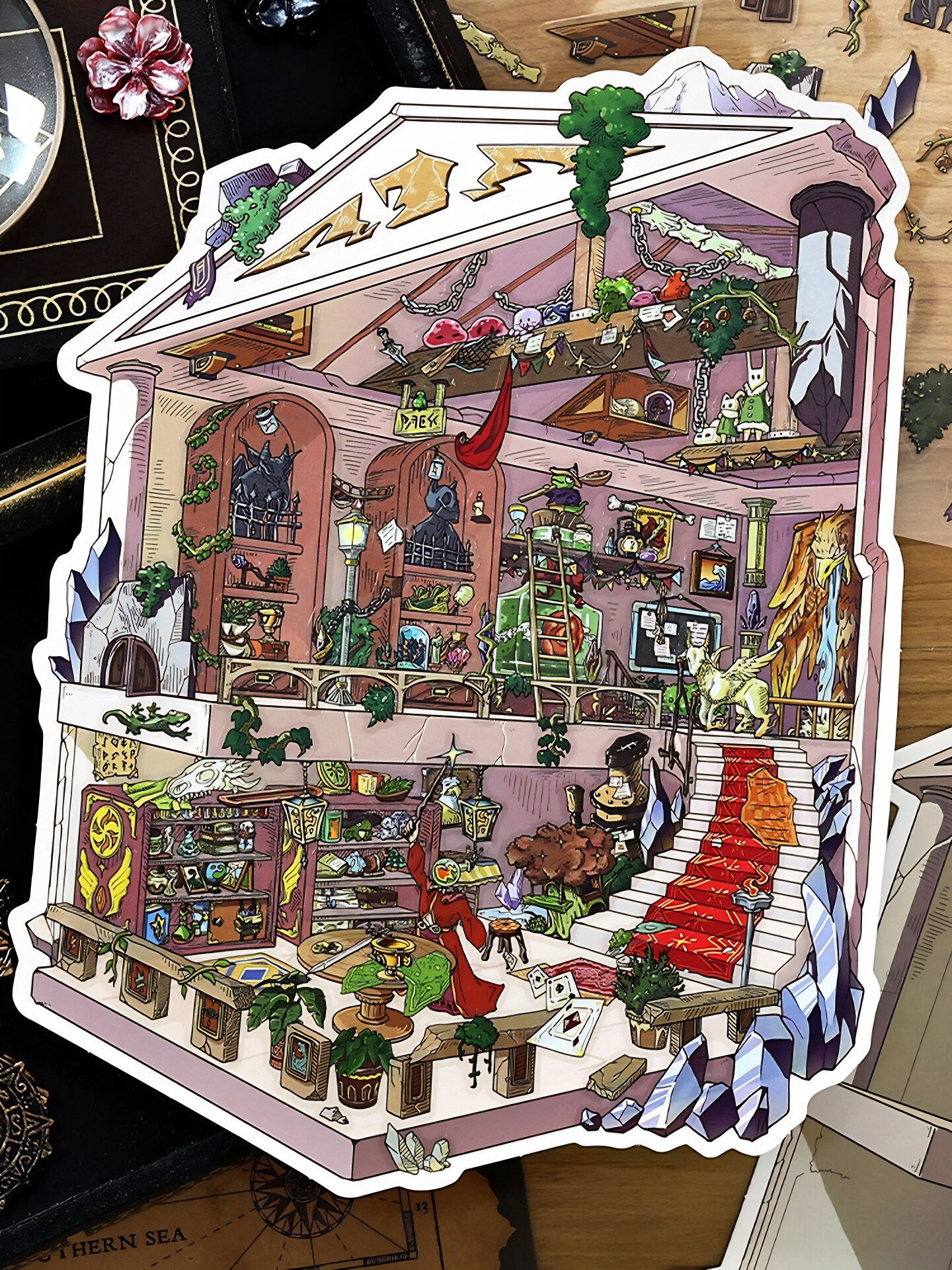 Infeelme's 14th play of DIY 3D Scene Stickers in open today, My Cabin Landscaping Sticker Large Miniature Scene Sticker 14.0 High Difficulty#150