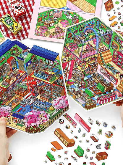 Infeelme's 23rd play of DIY 3D Scene Stickers in open today, Ancient Miniature Scene Sticker Large#128
