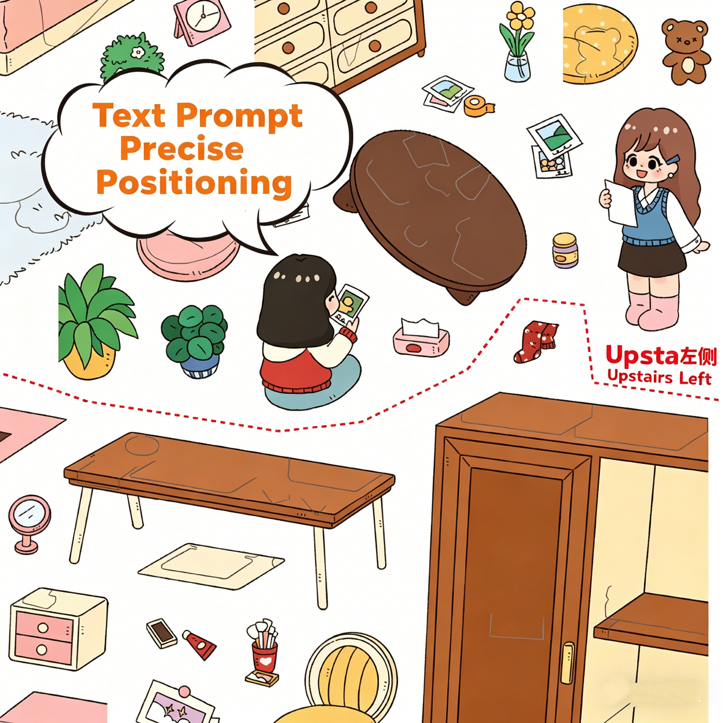 Senyou DIY 3D Scenes Stickers Large Version 38.0 Little Girl Loft Series #270