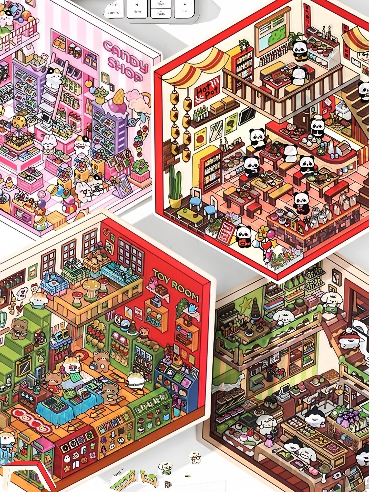 Infeelme's fourth play of DIY 3D Scene Stickers  in open today,4.0 Miniature Scene Stickers, Large Size#112