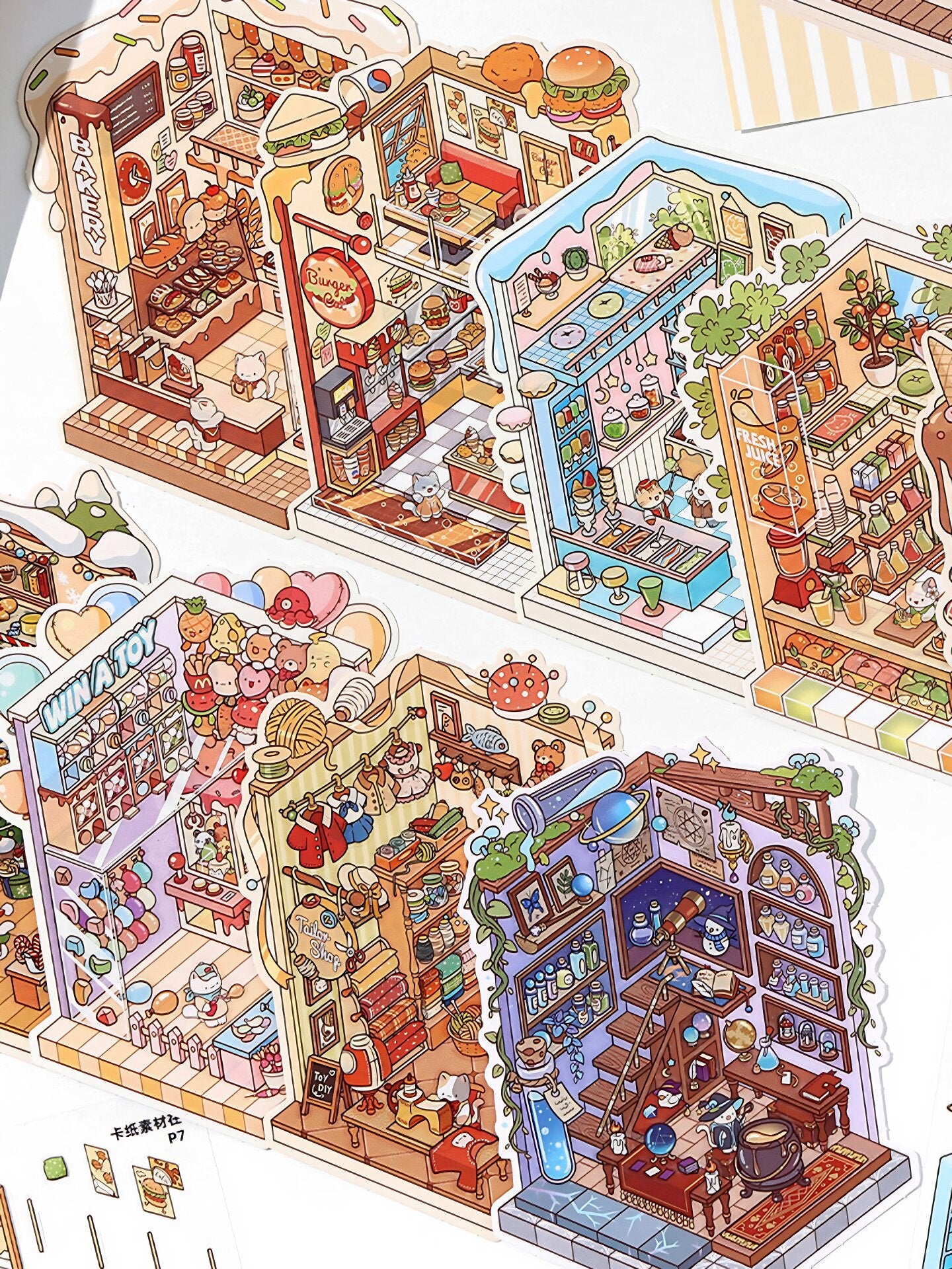 Infeelme new DIY 3D Scene Stickers collection of Meow Meow store is a miniature scene sticker book#157