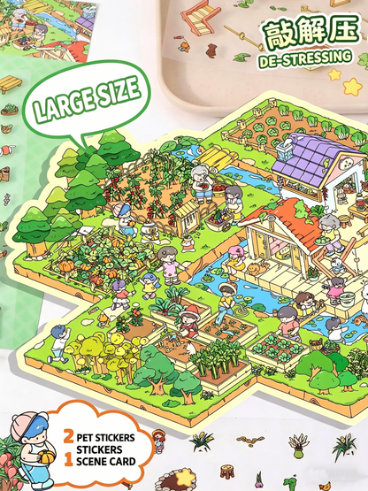 YiLan DIY 3D Scene Stickers 11.0 Extra Large cute farm ranch #242