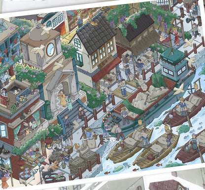 YiLan DIY 3D Scene Stickers 145.0 High Difficulty Miniature Scene #217