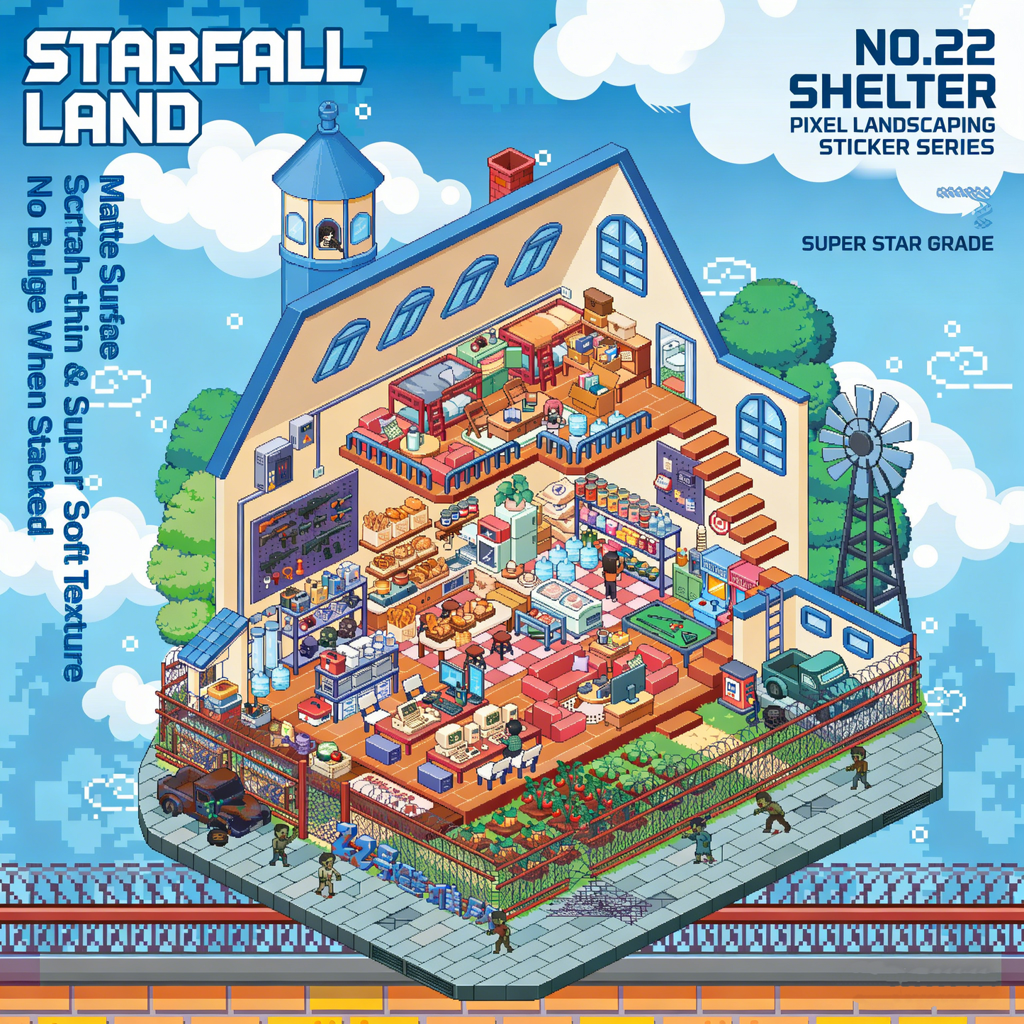 The Land of Falling Stars 4.0 pixel DIY 3D Scene Stickers decompression DIY miniature space#163
