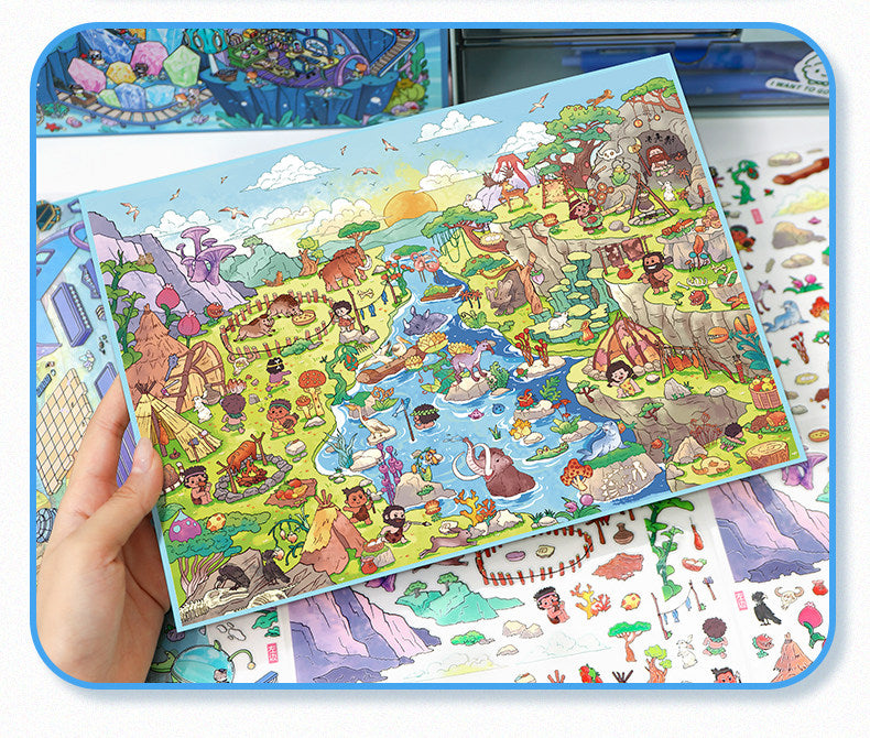 YiLan DIY 3D Scene Stickers 105.0 Primitive Tribe – Special Oil Process – Large Size #325