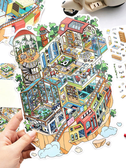 Infeelme's 38th play of DIY 3D Scene Stickers in open today, My Cabin Scene Miniature Landscaping Sticker Large#129