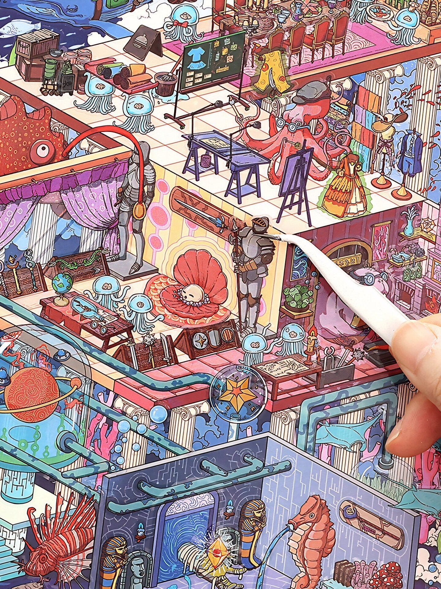 Infeelme's 27th play of DIY 3D Scene Stickers  in open today,Deep Sea Venue Miniature Scene Sticker Large Size#111