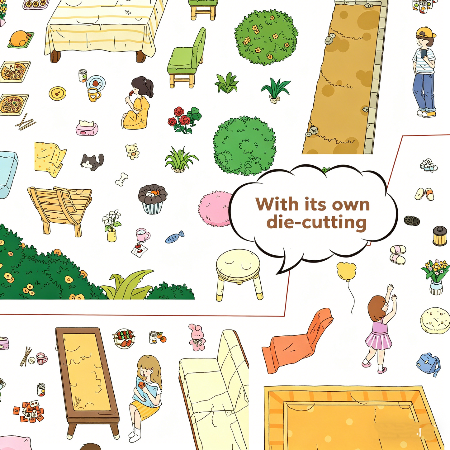 Senyou DIY 3D Scenes Stickers Large version 37.0 garden party series #266