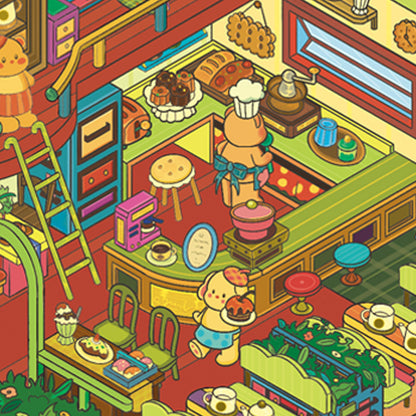 Senyou DIY 3D Scenes Stickers Large Version 19.0 Dessert House Flip Series #267