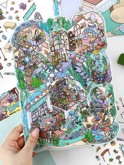 Infeelme's 5th  play of DIY 3D Scene Stickers in open today,  Landscaping Sticker Large Miniature Scene Street Sticker Extra Large Edition 5.0#135
