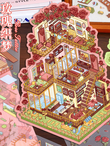 YiLan DIY 3D Scene Stickers 94.0 Queen Villa Forest Cabin Miniature Scene #256