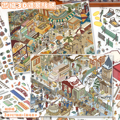 YiLan DIY 3D Scene Stickers 147.0 California Coast & Norwegian Village #308