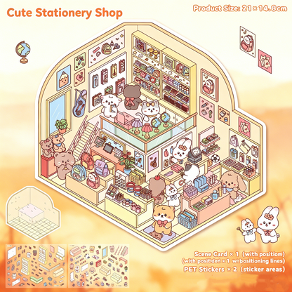 YiLan DIY 3D Scene Stickers Cute Little House Series Small Size Miniature Scene Stickers #312