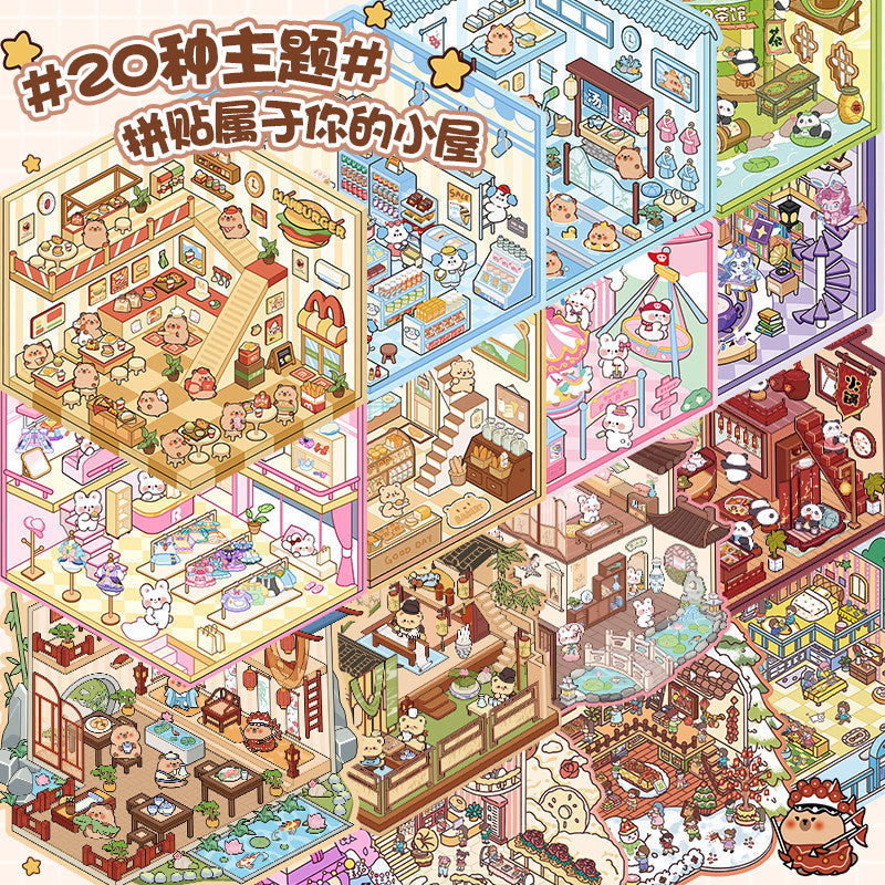 YiLan DIY 3D Scene Stickers 1.0 Miniature Scene Collection Book – Large Size #328